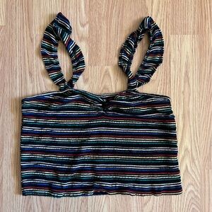 Lush Womens sz Med Color Stripe Crop tank